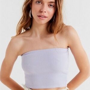 Urban Outfitters Ribbed Light Purple Bandeau Crop Top